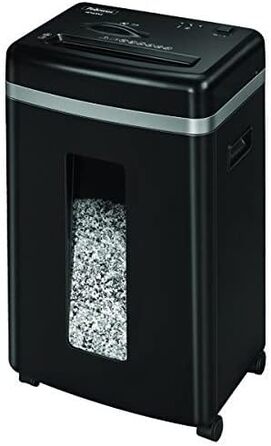 Fellowes Aktenvernichter High Security 9 Blatt: Шредер Fellowes High Security 9, для офісу та дому, Powershred 450M, 19л кошик, тихий, 2000+ частинок/A4, знищення CD