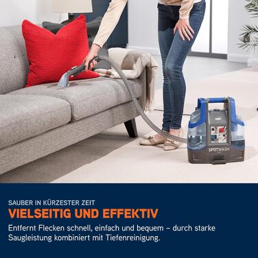 Портативний відпарювач Vax SpotWash Duo для чищення килимів та м'яких меблів з насадкою для тварин, аксесуари для щоденного прибирання, насадки для різних поверхонь та розчин Spotwash Duo EU