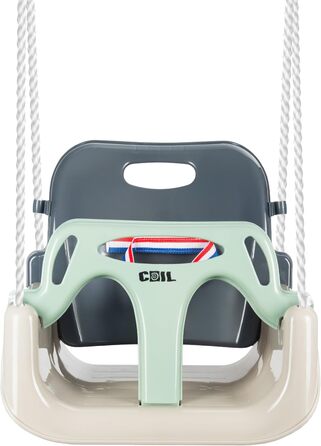 Дитяча гойдалка COIL 3-в-1 для дому та вулиці з регулюванням спинки, оливковий колір