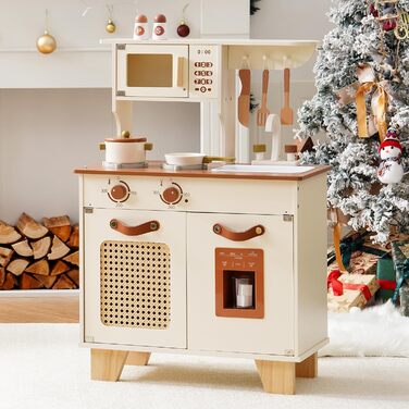 Дерев'яна дитяча кухня ROBOTIME з аксесуарами, ретро-дизайн, зелений, 3-8 років