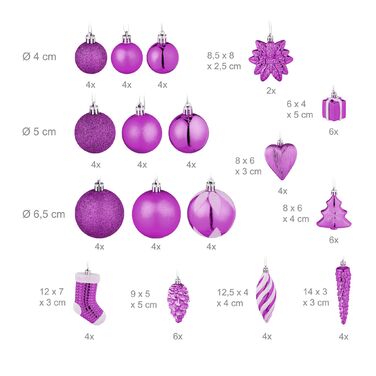 Набір новорічних кулічок Relaxdays (72 шт.)