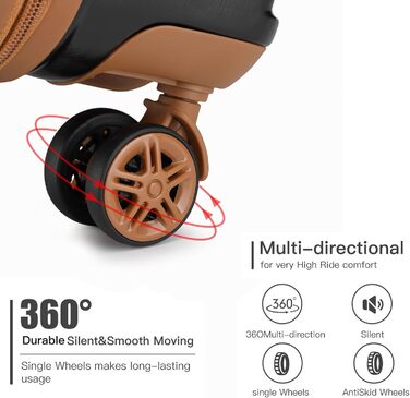 Набір валіз KONO 2 в 1: велика валіза 72 см + косметичка (білий, чорний/коричневий)