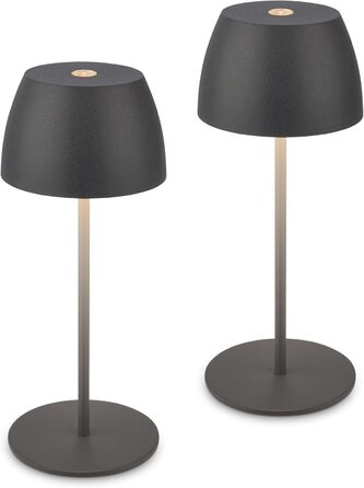 BRILONER Міні LED-лампа настільна бездротова IP44 з сенсором, регульована яскравість, акумулятор, замінне джерело світла, 8x20 см, антрацит