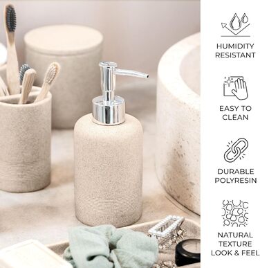 Набір для ванної кімнати ZCCZ 6 предметів: органайзер, диспенсер для мила, підставка для косметики, тримач для зубних щіток. Чорний, мармурова текстура, для сучасного інтер'єру