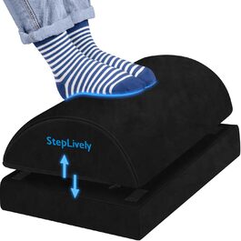 Підставка для ніг StepLively під стіл, чорна, розмір L