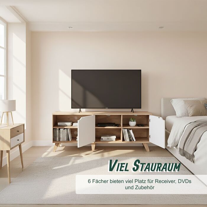 ТВ-тумба Relaxdays з металевим каркасом та 6 відділеннями