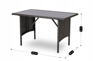 Комплект садових меблів із техноротанга MEBEL ELITE, чорний, 6 предметів