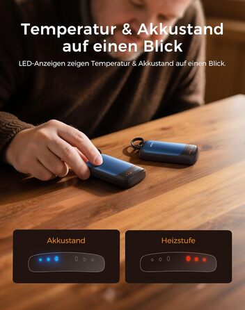 Електричний грівець для рук OCOOPA UT5 DuoHeat (синій): миттєве нагрівання, 8 годин роботи, для кемпінгу, полювання, подорожей, подарунок для чоловіків