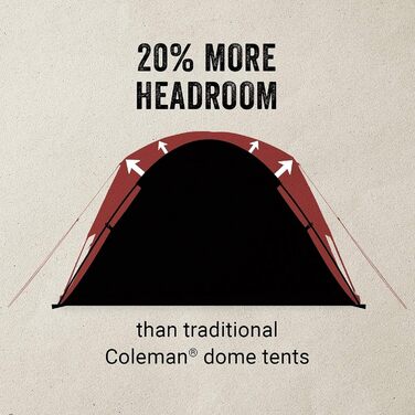 Кемпінговий намет Coleman Skydome з погодним тамбуром, 2/4/6 осіб, захищений від погодних умов, з сумкою для перенесення та вентиляцією