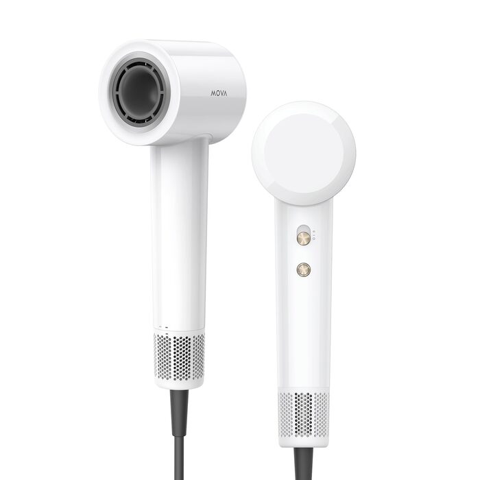 Високошвидкісний фен для волосся MOVA Turbo, 110 000 об/хв, 65 м/с, з іонізацією (200 млн негативних іонів), 8 режимів роботи, компактний та легкий (330 г)