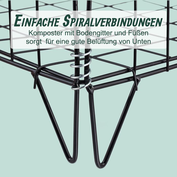 Набір з 2 компостерів Relaxdays з металу та ґраткою для дна