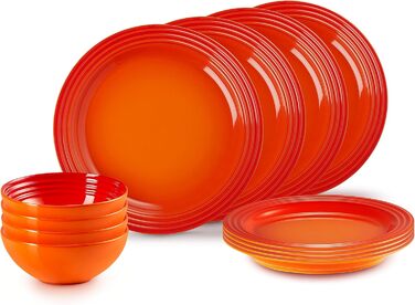 Набір посуду Le Creuset 12 предметів з кераміки, колір - рубіново-червоний, артикул 79351000907081