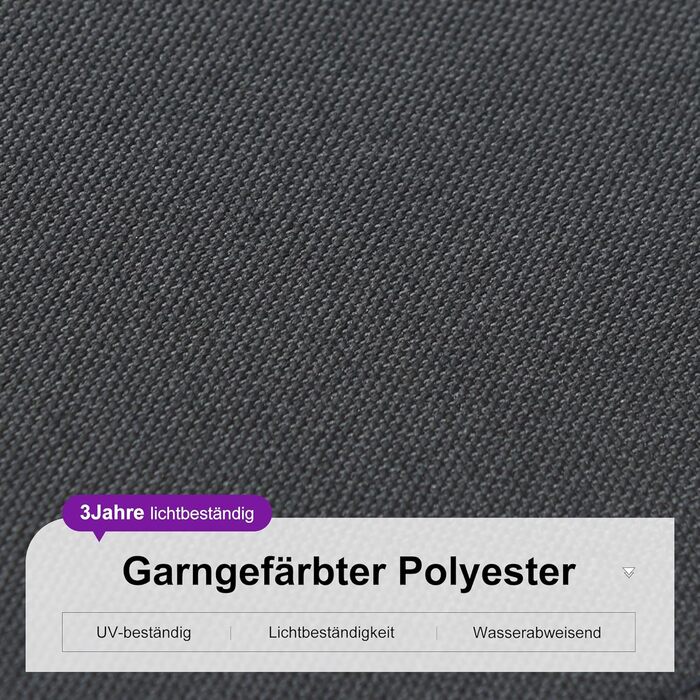 Парасолька від сонця PURPLE LEAF 300x400 см, велика підвісна парасолька-ампел з рукояткою, поворотом на 360° та хрест-підставкою для тераси та балкона, чорна