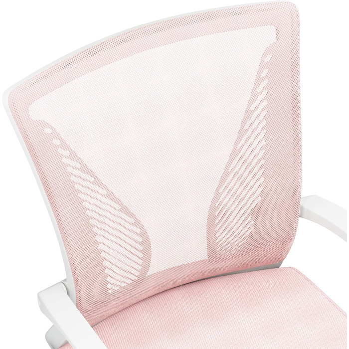 Офісний стілець Yaheetech ергономічний з сітчастою спинкою, регульований, з підлокітниками, до 136 кг (Рожевий)
