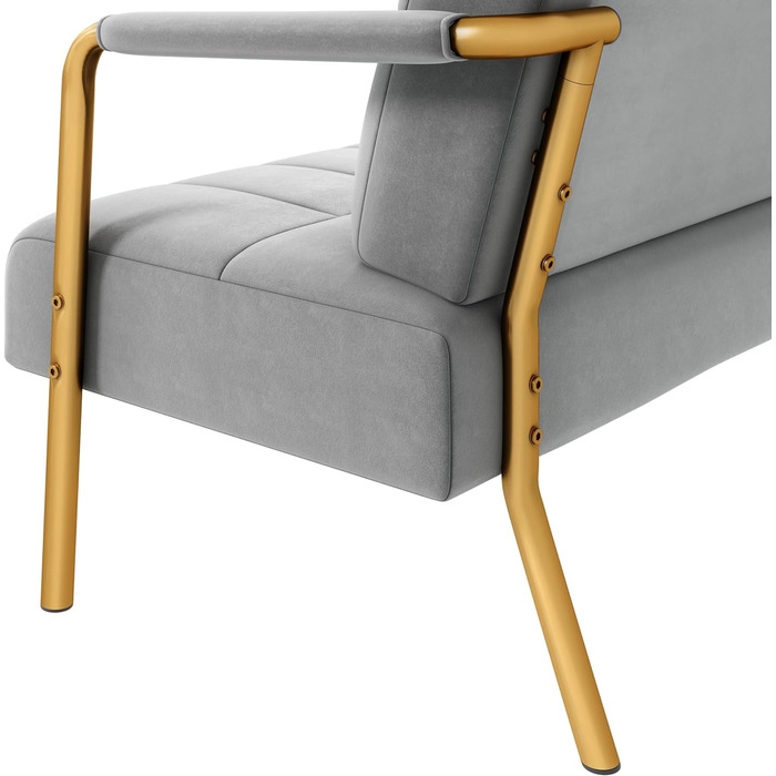 Ягетех Полицьове диван з підлокітниками та металевими ніжками. Сучасний двомісний диван з 2 подушками для попереку. Loveseat для вітальні/спальні, 143,5 см, світло-сірий