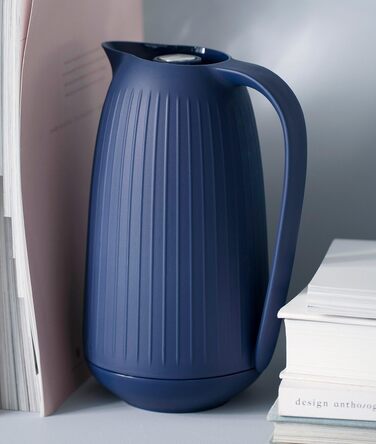 Термос Kähler Isolierkanne 1.0 л Hammershøi для чаю та кави, білий (15 см, блакитний)