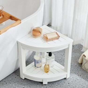 Двомісний стілець для душу Eck-Duschhocker, водонепроникний, з полівудних матеріалів, білий. Зручний стілець для душу та ванної кімнати, стійкий, з регульованими ніжками.