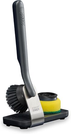 Набір для миття посуду Joseph Joseph SinkTech з підставкою з нержавіючої сталі, міцні щетинки, замінні насадки та підставка для насадок