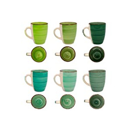 Кавова чашка DRULINE Green Baita 6 шт. зелений сільський стиль I 350 мл Я чайник для чаю I сільський вид I кавова кружка