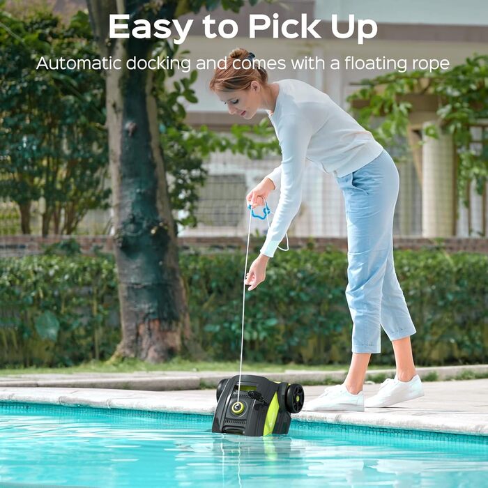 Робот-пилосос для басейну WINNY POOL CLEANER WY1103. Бездротовий, акумуляторний, час роботи 120 хв, подвійний мотор, LED-дисплей, фільтр прецизії 180μm, автоматичне паркування, для басейнів до 120 м²