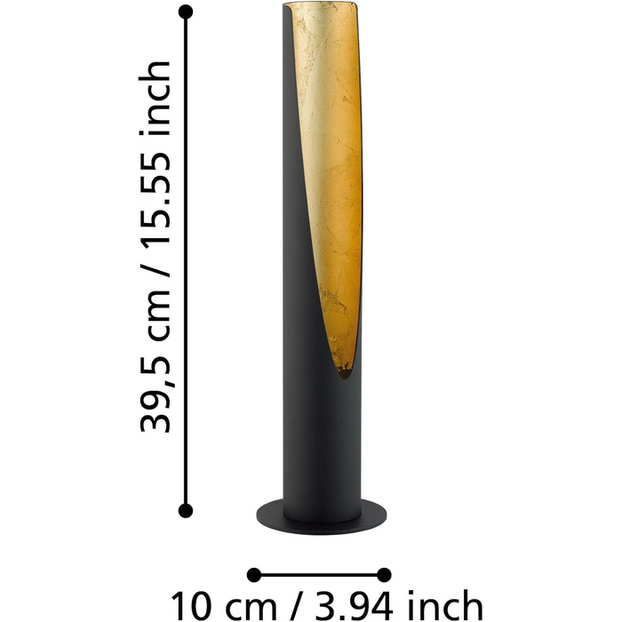 Торшер EGLO Barbotto: стильна металева лампа для дому, чорно-золота, з патроном GU10, з вимикачем