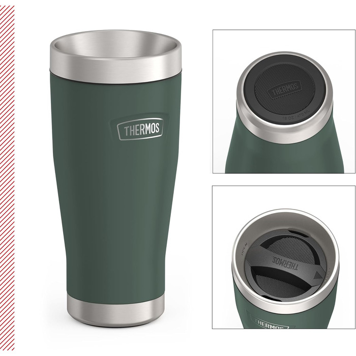 Термос ICON MUG 0,47л, бежево-пісочний матовий, термокружка 470мл, сталевий термос для кави з собою, ізотермос, 7 год гаряче / 22 год холодне, придатний для миття в посудомийній машині, абсолютно герметичний, без BPA (470 мл, Сірий / Forest Mat)