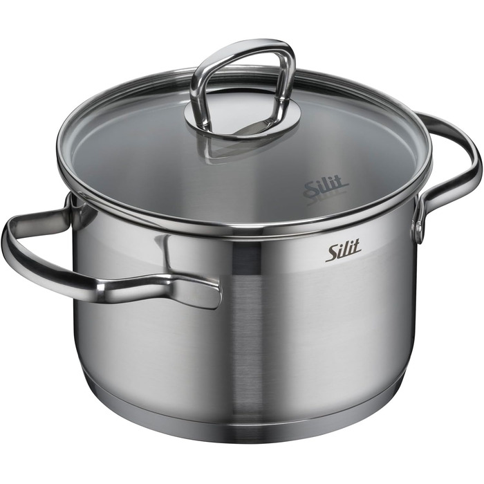 Набір каструль Silit Toskana Induktion 4 шт. з нержавіючої сталі, з кришкою з термостійкого скла, антипригарне покриття відсутнє