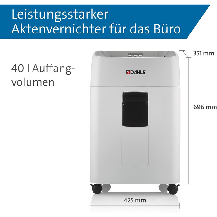 Шредер Dahle ShredMATIC 90 Aktenvernichter з автоподачею, P-4, P5, 300 аркушів, світло-сірий/сірий