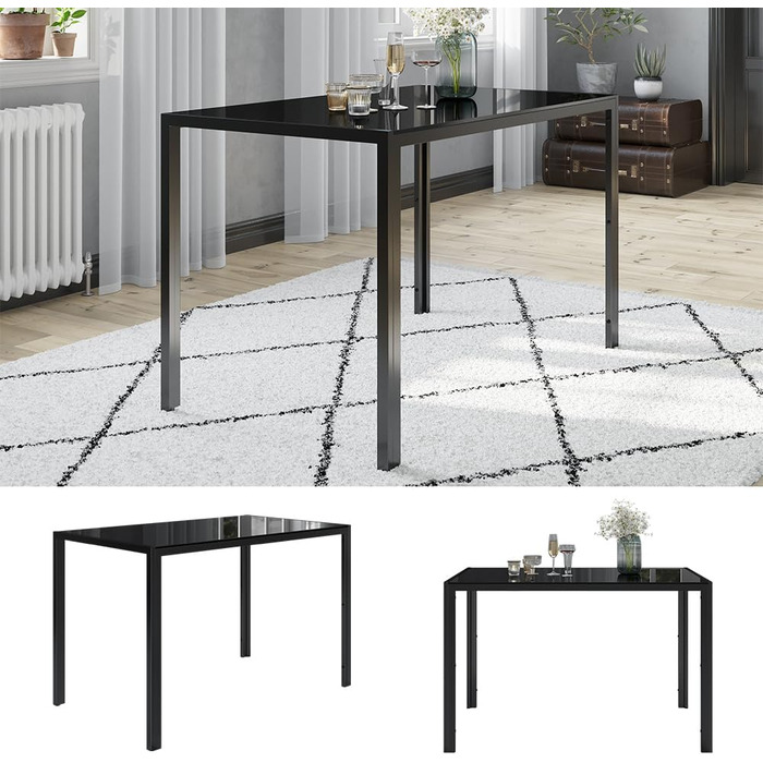 Обідній стіл Vicco Grand, 120x75 см, чорний