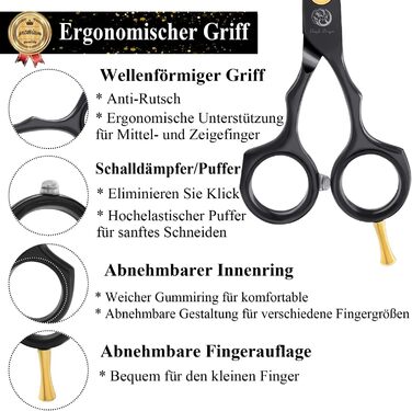 Набір професійних перукарських ножиць для чоловіків і жінок 5,5 Purple Dragon Hair Scissors (чорний)