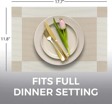 Набори серветок на стіл, 6 шт., сірі, PVC-вініл, миючі, термостійкі, для кухні та їдальні