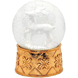 Снігова куля Музична скринька Різдвяний олень білий з порцеляновою основою мідно-золота сніжинка з музичною скринькою Wh