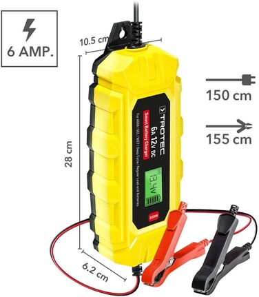 Універсальний зарядний пристрій TROTEC 12V для автомобілів, мотоциклів, будинків на колесах, тракторів, транспортерів, IP65 (PBCS 6A)