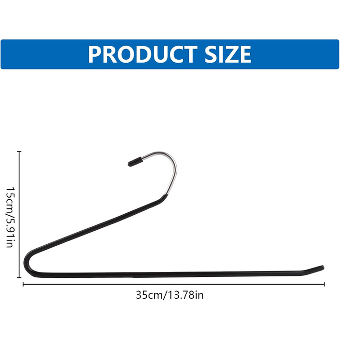 Вішалки для штанів VIDETOL, 35 шт., метал, 35x15 см, неслизькі, для джинсів, штанів, рушників, костюмних штанів