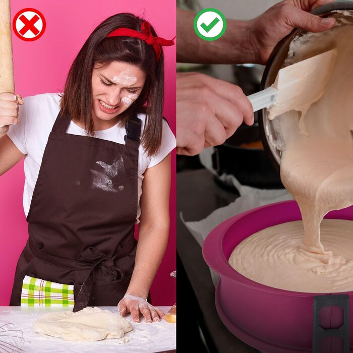 Силіконова форма для випічки тортів з антипригарним покриттям (з скляною основою XL), фіолетовий