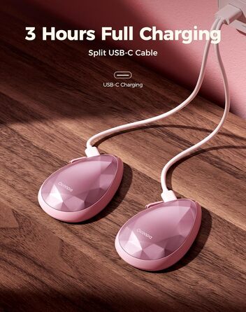 Електричні грілки для рук OCOOPA 2 шт. - стильні, рожеві, з магнітом, перезаряджаються, для жінок, Raynaud, піші прогулянки, кемпінг, подарунок