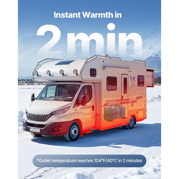 Дизельний обігрівач VEVOR 8 кВт, 12/24 В, портативний, з пультом ДУ та LCD, низький шум, бак 4,5 л для автодому/Вантажівки