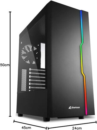 Корпус для ПК Sharkoon RGB Slider з підсвіткою, чорний