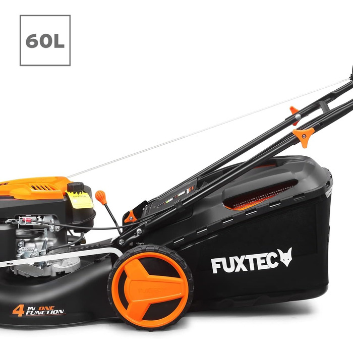 Бензокоса FUXTEC 4в1 FX-RM5196 з Edge-Cut: газонокосарка, 51 см, самохідна, 96 см3, великі колеса, 60л травосбірник