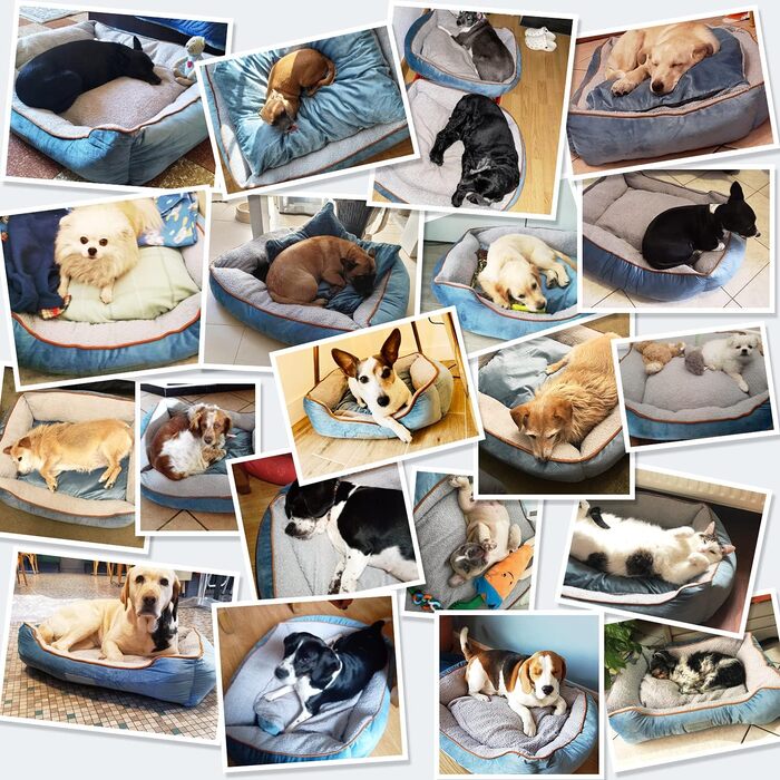 Підстилка для собак Docatgo з розкладається подушкою, 80 х 60 х 26 см, придатна для машинного прання, для собак середнього і великого розміру