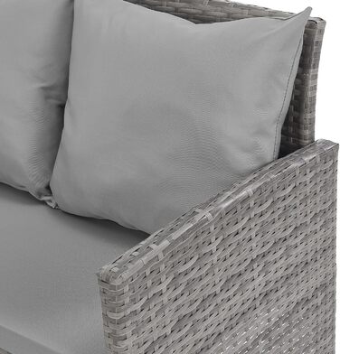 Садовий кутовий диван SVITA Madison Rattan-Lounge з ротангу сірого кольору для тераси та саду