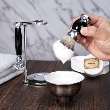 Чоловічий набір для гоління GRUTTI 4 в 1, вкл. підставку, щітку, стакан, ручку (лезо не входить до комплекту), набір для вологого гоління для чоловіків