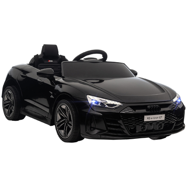 Дитячий електромобіль HOMCOM Audi, з ліцензією Audi, з ременем безпеки, дистанційним керуванням, світлом, чорного кольору, розміри: 103 x 58 x 41 см