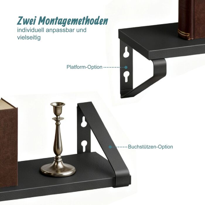 Набір полиць для стін Relaxdays (3 розміри)