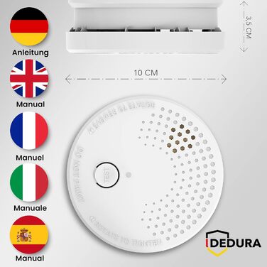 Набір димових сповіщувачів Rauchmelder 5 шт. з магнітним кріпленням, без свердління, 10 років гарантії