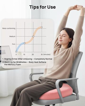 Ортопедична подушка-кільце Feagar для сидіння, ергономічна подушка-пончик від геморою, ішіасу та для післяпологового відновлення, регульована (Рожева, стандарт 60-100 кг)