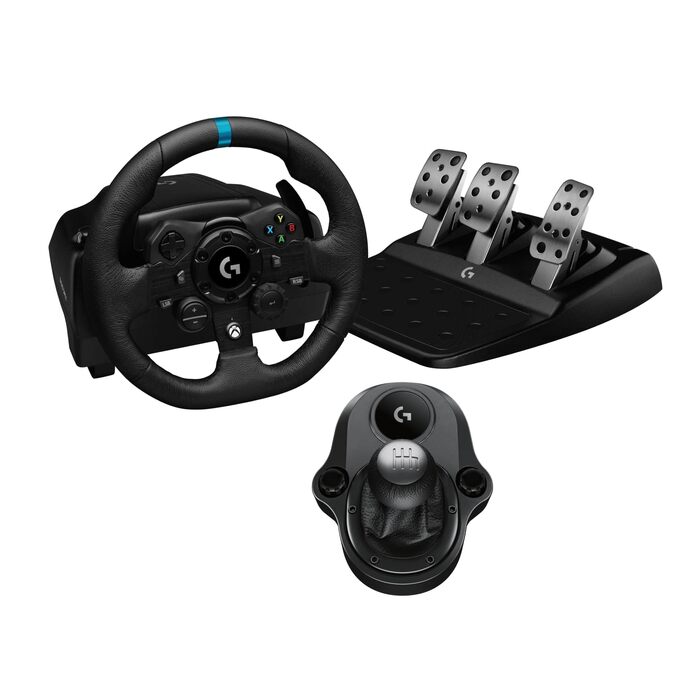 Logitech G923 Racing Wheel – Гоночний руль та педалі з Force Feedback для PS5, PS4, PC, Mac (Чорний)