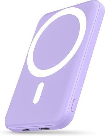 Світло-фіолетовий), 5000mAh, Mag-Safe PD 20W, Type-C, iPhone 16-12 Pro/Max/Plus/Mini (