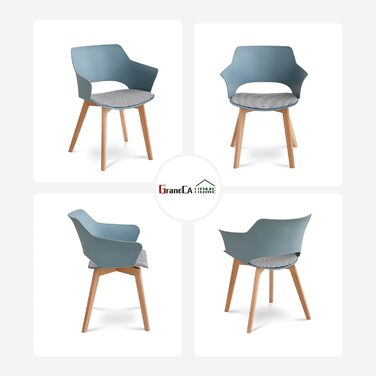 GrandCA HOME Кухонні стільці, набір 8 шт., зелені, з масивними дерев'яними ніжками, для кухні, вітальні, спальні