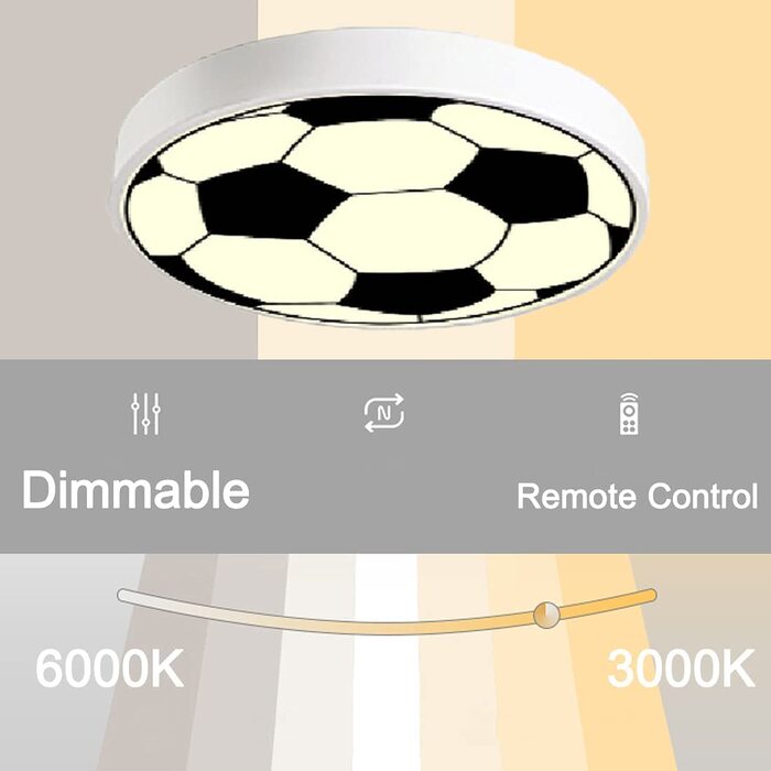 Світлодіодний стельовий світильник у вигляді футбольного м'яча